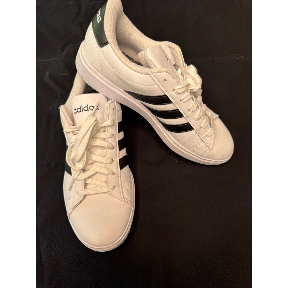 Adidas Grand Court 2.0 Sneakers White Black GW9214 Mens 10 Cloudfoam Comfort